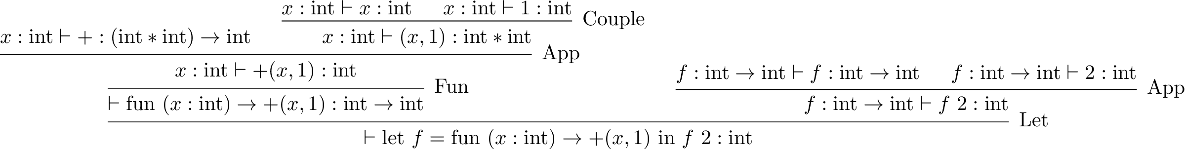 Arbre de typage de la question 4