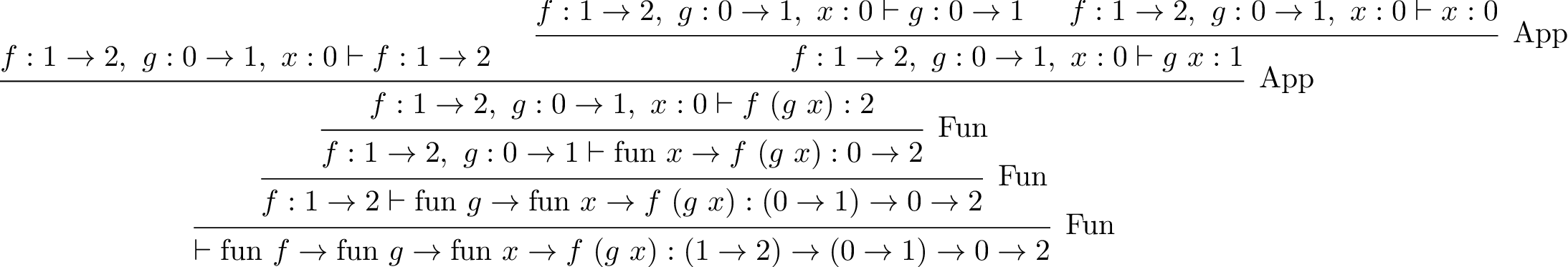 Arbre de typage de la question 8